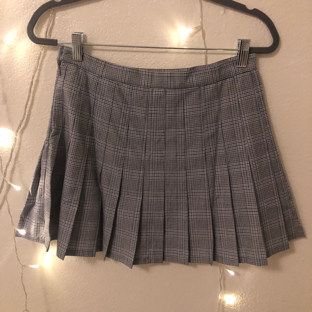Pleated plaid skirt